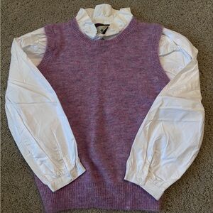 Tuckernuck Lavender Crewneck Sleeveless Sweater Vest